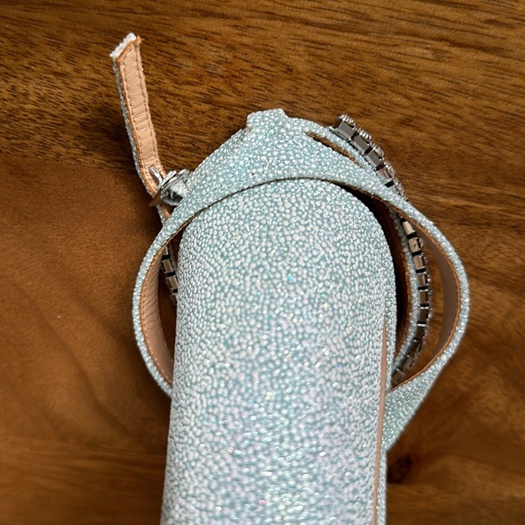 NIB Badgley Mischka Teal Blue Crystal Heels size 10 - Picture 7 of 9